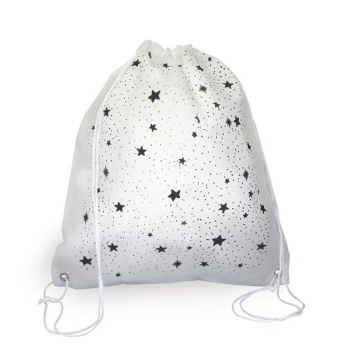 Mochila de Tecido Branco estrela