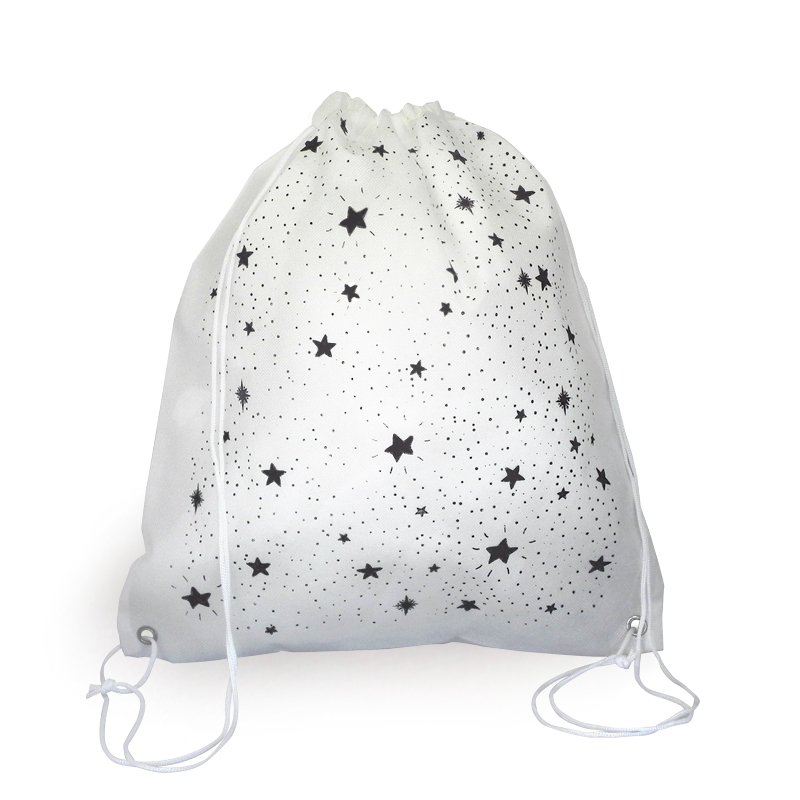 Mochila de Tecido Branco estrela