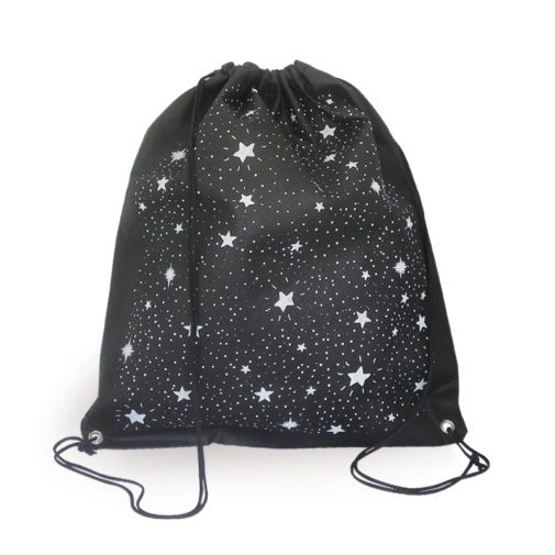 Mochila de Tecido Preto estrela