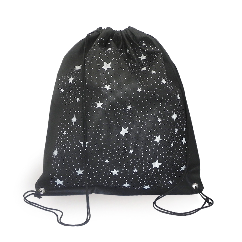 Mochila de Tecido Preto estrela
