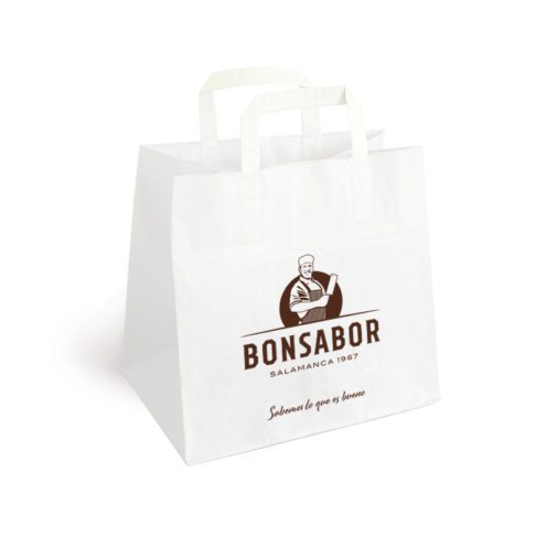 Saco de Papel Branco Base Larga